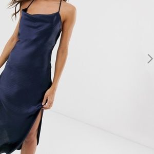 ASOS cami midi slip dress with cowl neck NWT